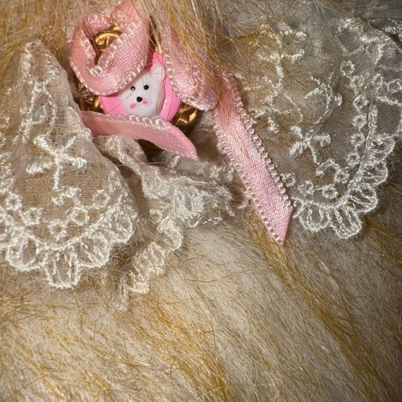 Vintage 1986 Hallmark Purrsonality Fat Cat Stuffed Plush Miz Maudie Orange Lace - Picture 4 of 15